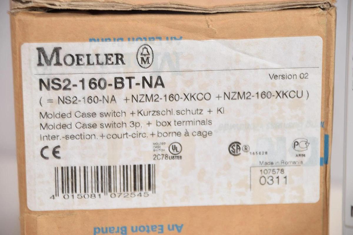 (NEW) MOELLER Eaton NS2-160-BT-NA , NS216BTNA Disconnect Switch Circuit Breaker