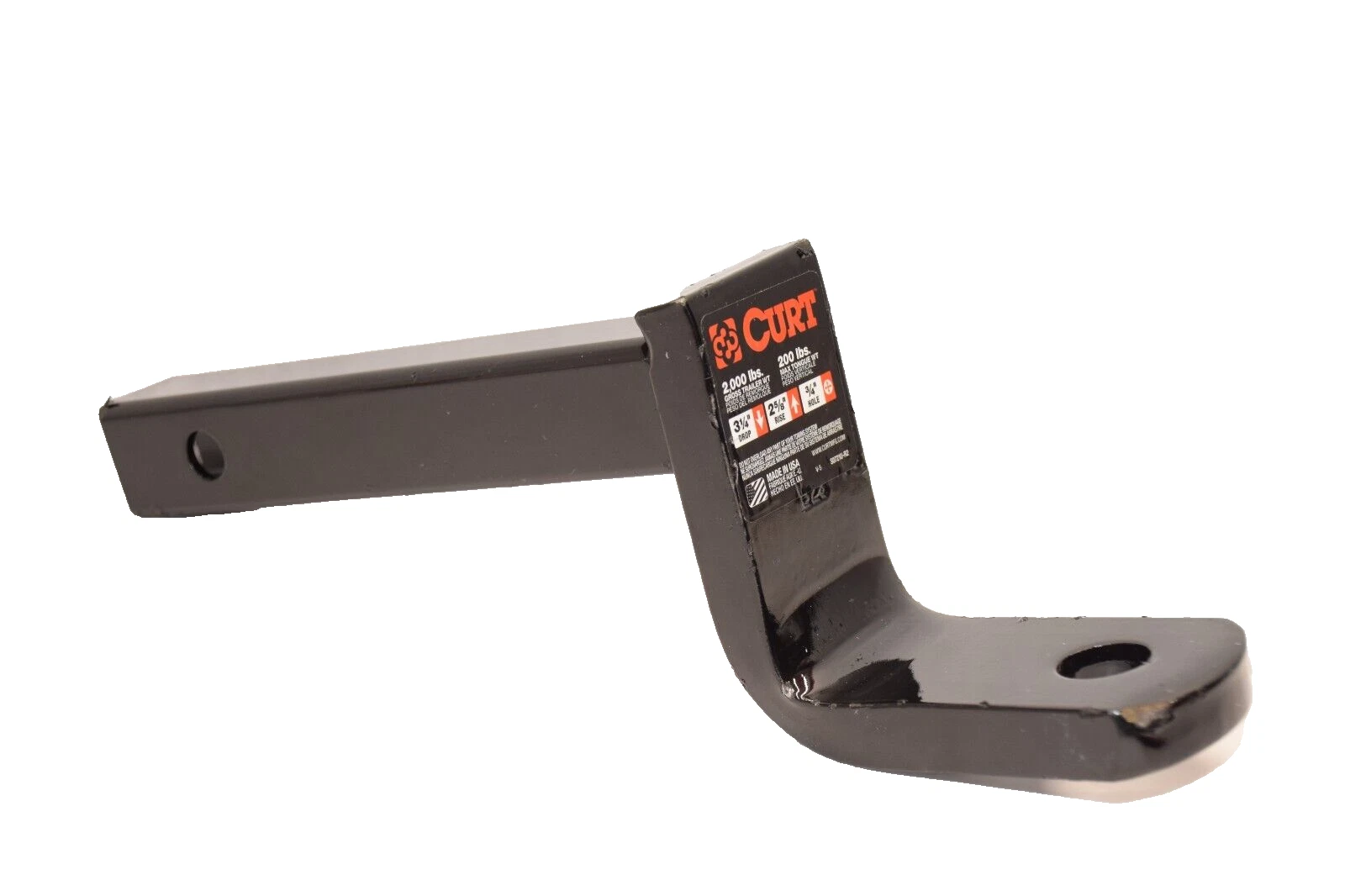 CURT 45026 Class 1 1 Ton 2000lb 3-1/4" Drop 2-5/8" 3/4" hole Rise Ball Mount