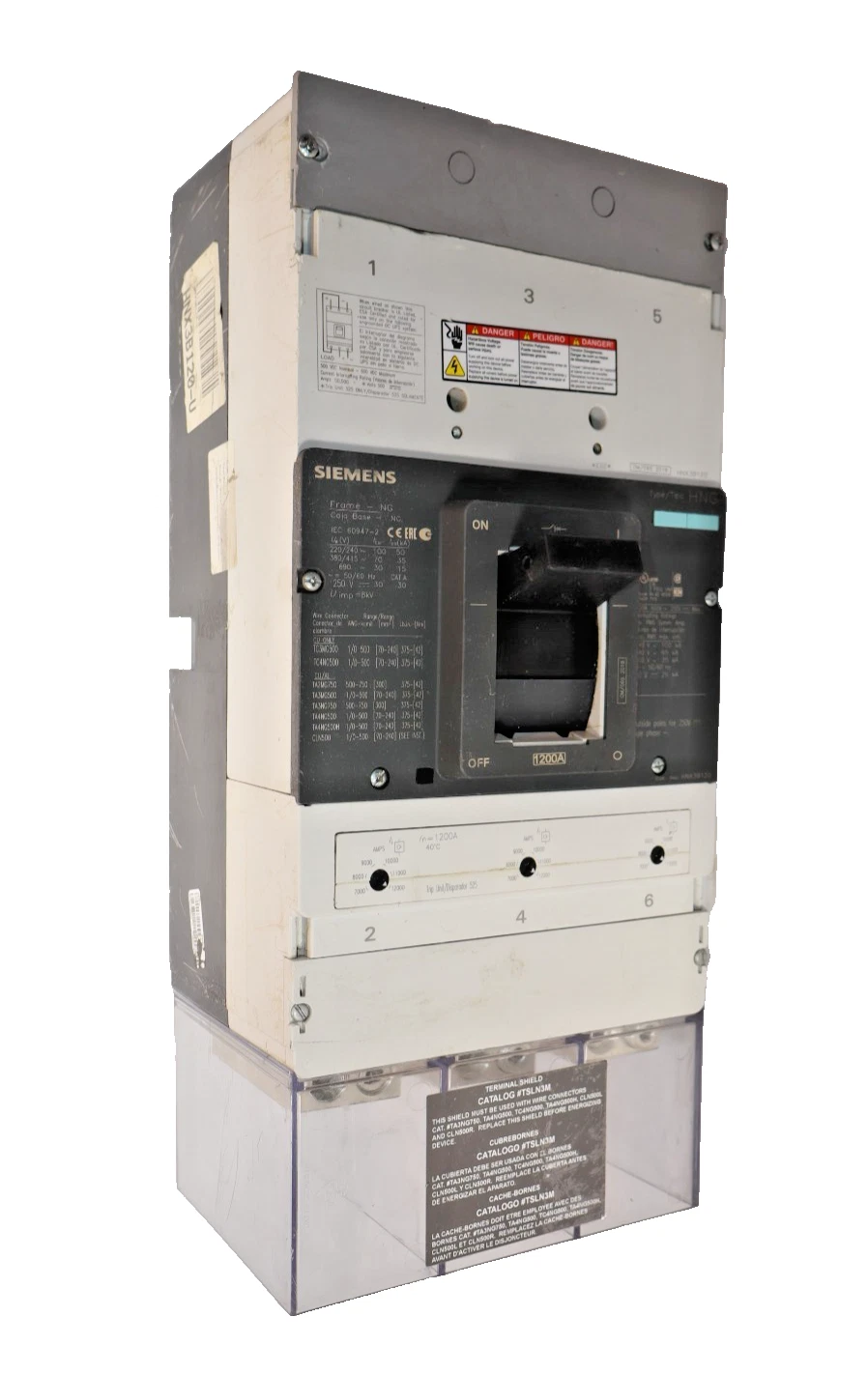 Used Siemens HNG Circuit Breaker HNX3B120 1200A 1200 Amp 600v 3p 3 pole Trip 525