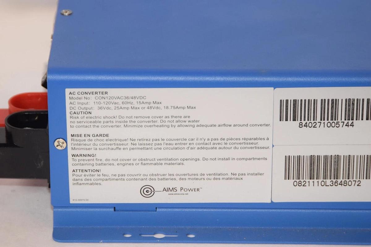 (NEW) AIMS POWER CON120VAC36/48VDC Converter & Battery Smart Charger