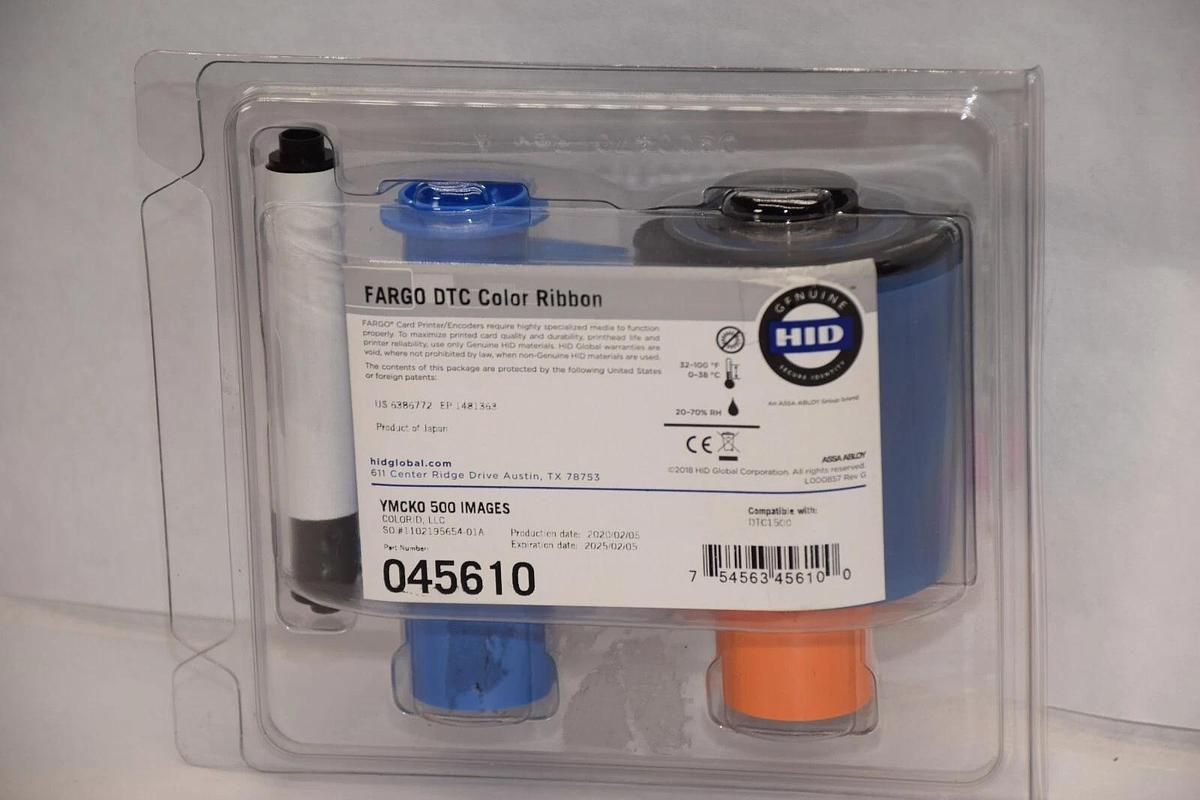 FARGO 45610 Color Ribbon - YMCKO - 500 prints - DTC1500
