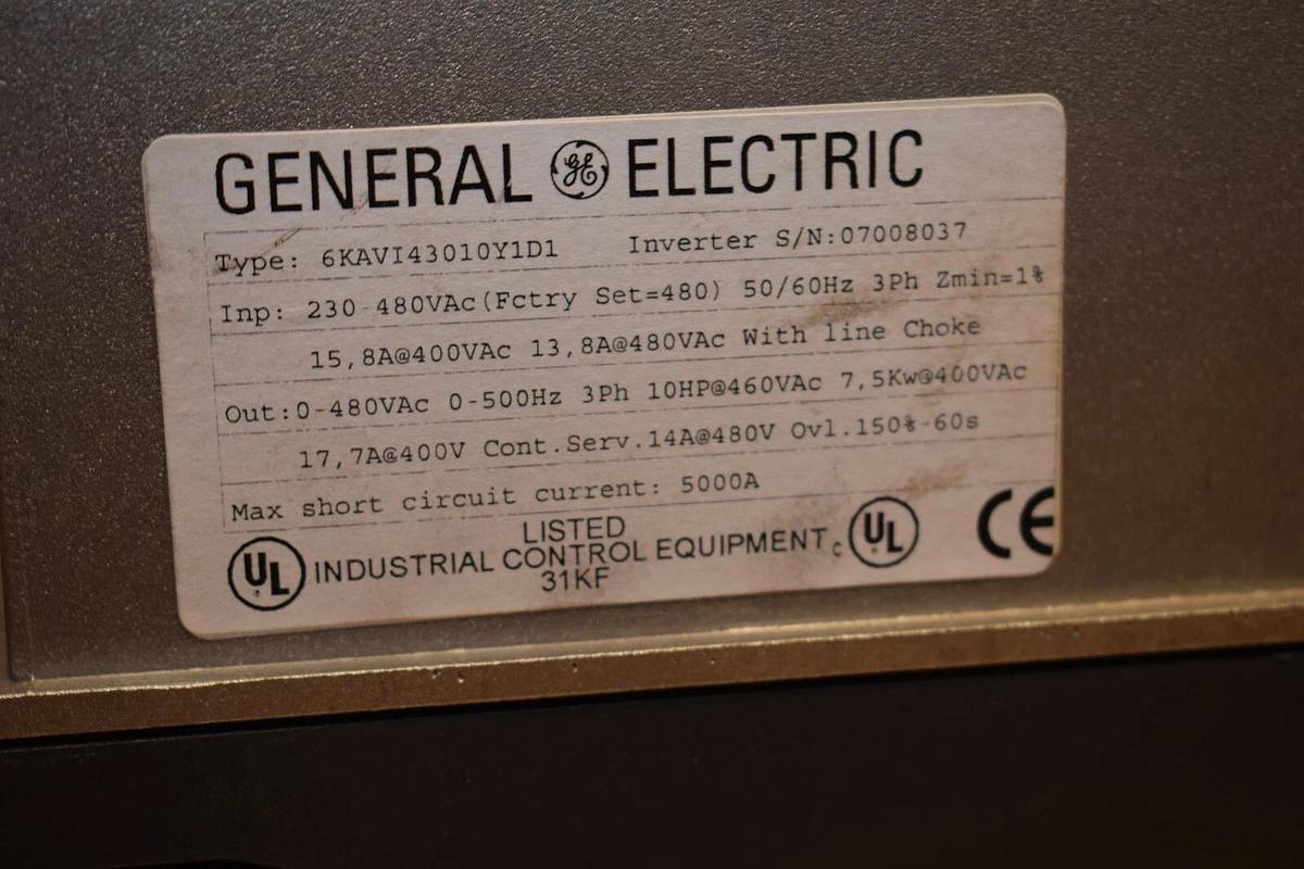 Used GENERAL ELECTRIC GE10 HP  AV-300i  ac drive  6KAVI43010Y1D1  input 230-480V 10HP