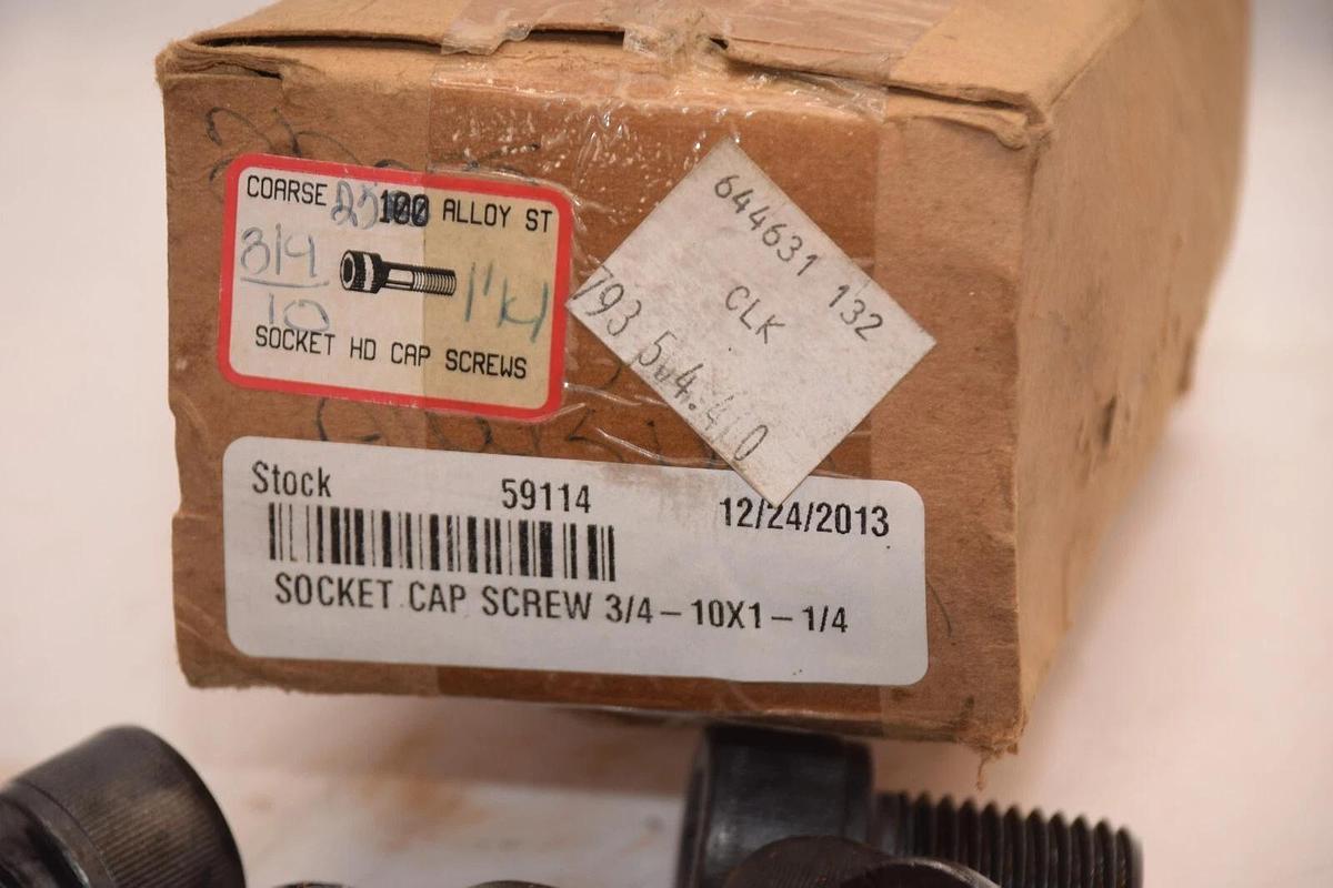 (NEW - Box 25)  3/4"-10x1-1/4" Coarse Alloy Steel Socket Head Cap Screw