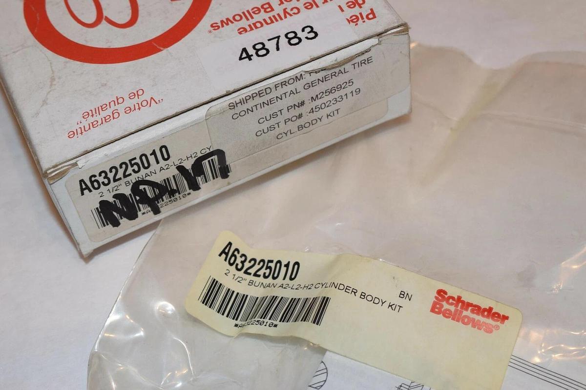 NEW SCHRADER BELLOWS A63225010 2-1/2" BUNAN A2-L2-H2 CYLINDER BODY KIT