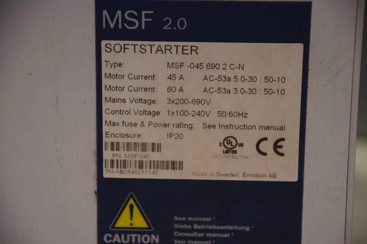 Used EMOTRON MSF045 MSF-045 690 2 C-N MSF 2.0 SOFTSTARTER DRIVE MSF-0456902C-N