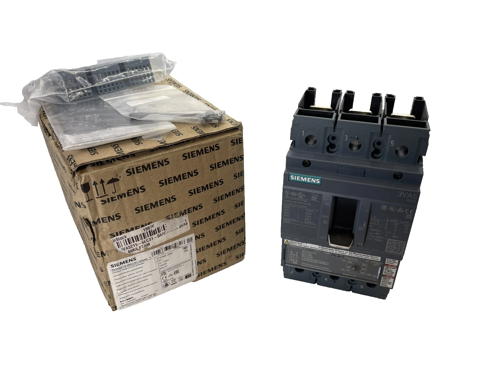 Siemens Circuit Breaker 3VA5215-6EC31-0AA0 3 pole 150 Amp 150a (NEW)