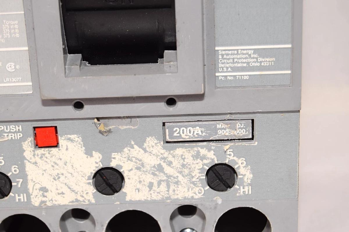 Used Siemens I-T-E Circuit Breaker 200 Amp 200A w/ Chassis HFD63F250 3 Pole 200a trip