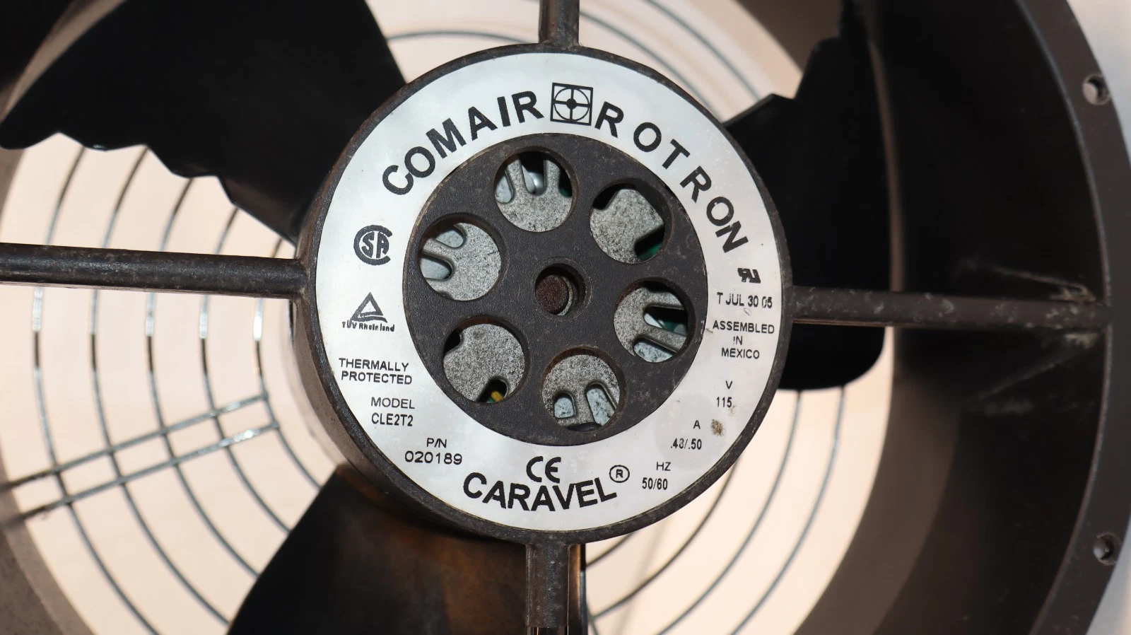 Comair Rotron Fan Caraval CLE2T2 020189 50/60HP 115V Thermally Protected