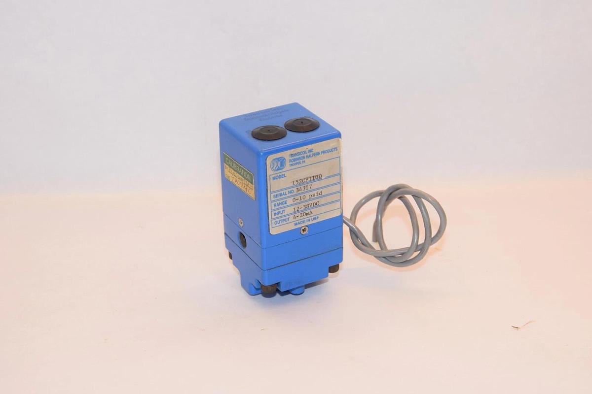 Used TRANSICOIL INC. 152CP110D 0-10psid 12-38Vdc 4-20mA Pressure Sensor