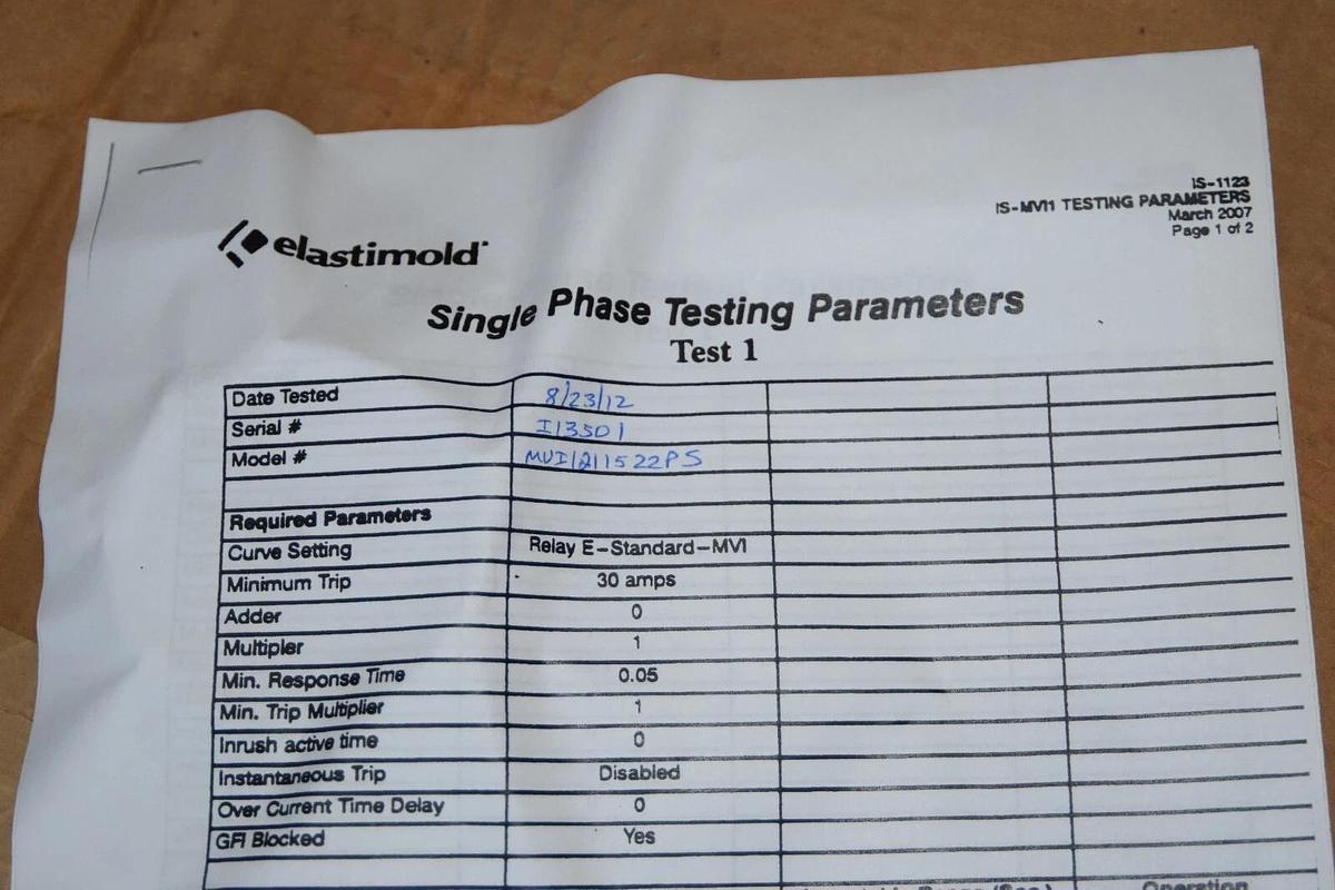 Elastimold Molded Vacuum Interrupter MVI1-21-15-22-PS MVI1211522PS (NEW)