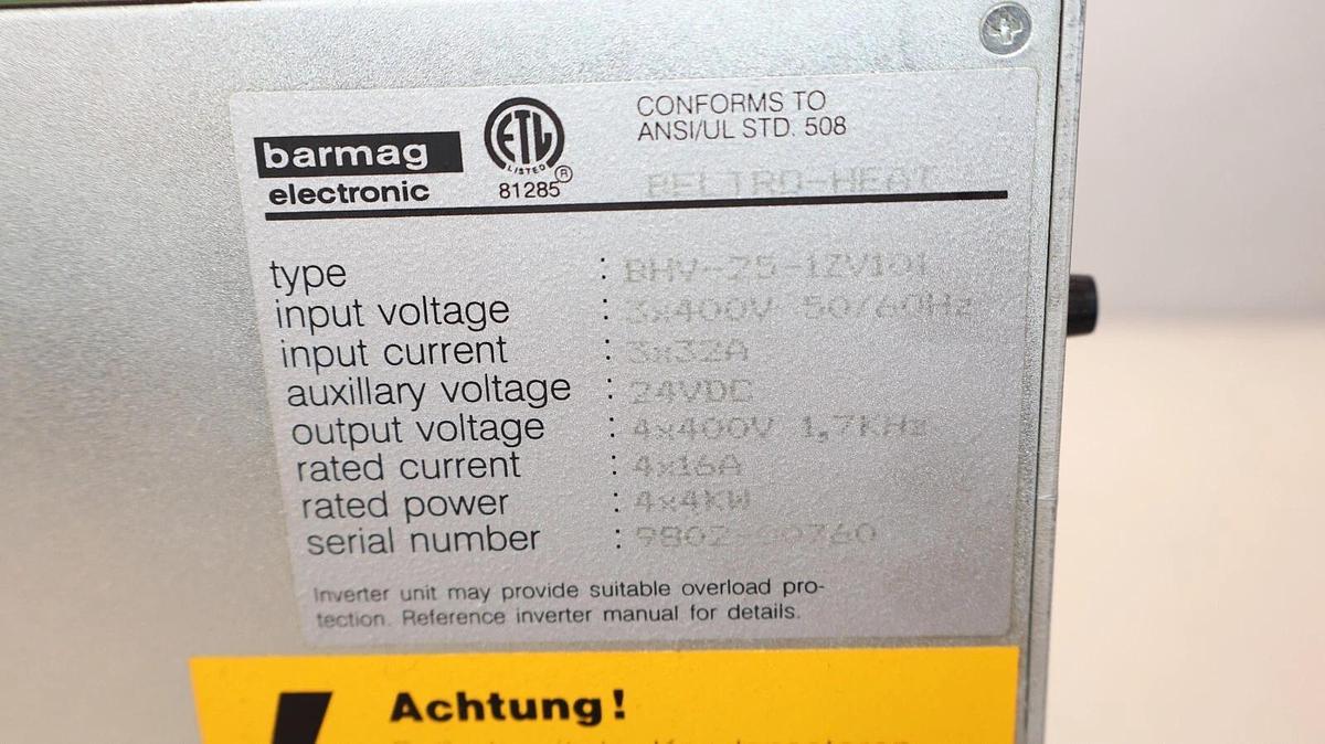 Used Barmag Beltro-Heat Inverter Module BHV-25-1ZV101  400V 32A 16A