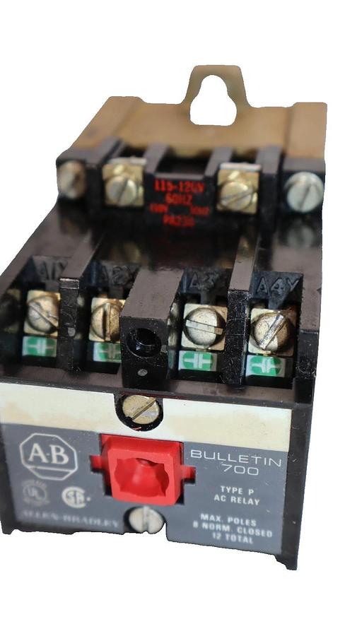 Used Allen Bradley Control Relay 700-P400A1 700P400A1 Type P 115-120V Coil