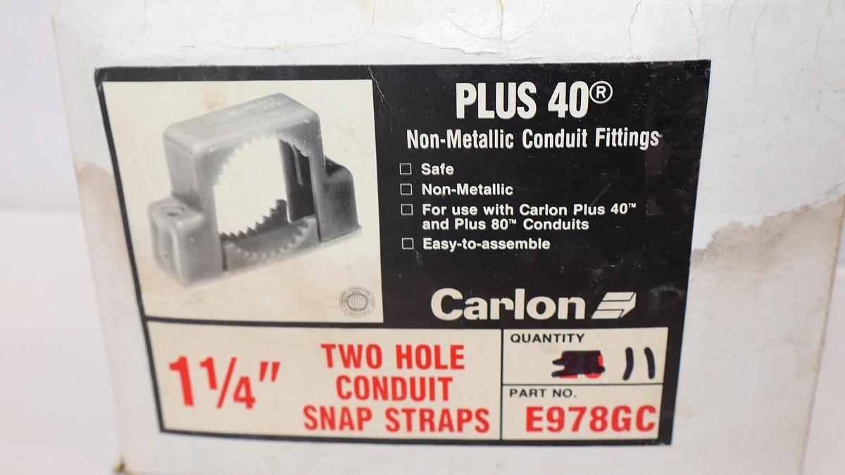 Carlon Two Hole Conduit Snap Straps 1-1/4" E978GC Non-Metallic (New - Box of 11)