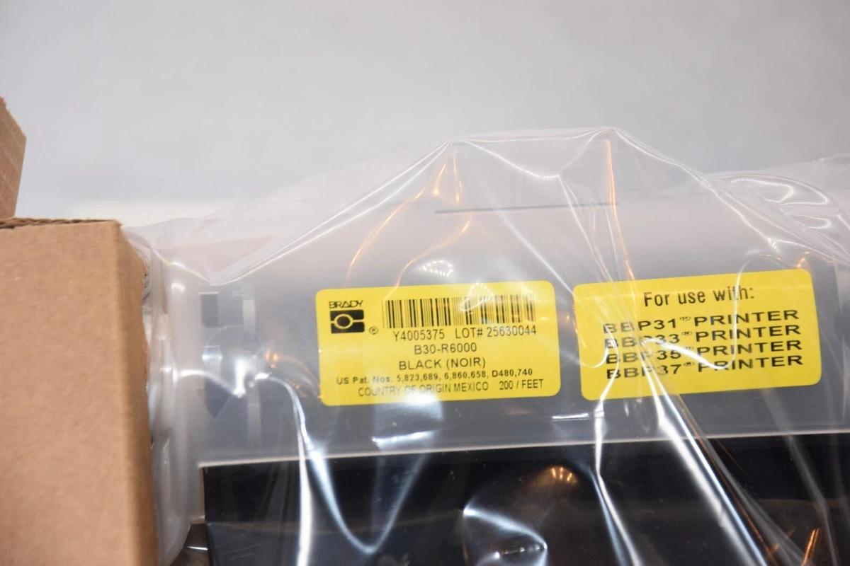 (NEW) BRADY B30-R6000 200' Black Ribbon Cartridge