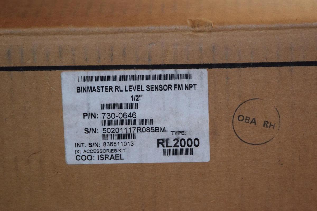 (NEW) BINMASTER 730-0646 RL Level Sensor 1/2" Type RL2000