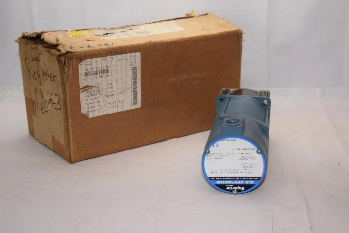 SUPERIOR SS451-1032 Synchronous Motor Slo-Syn Motor 1 Phase 120Vac (NEW)