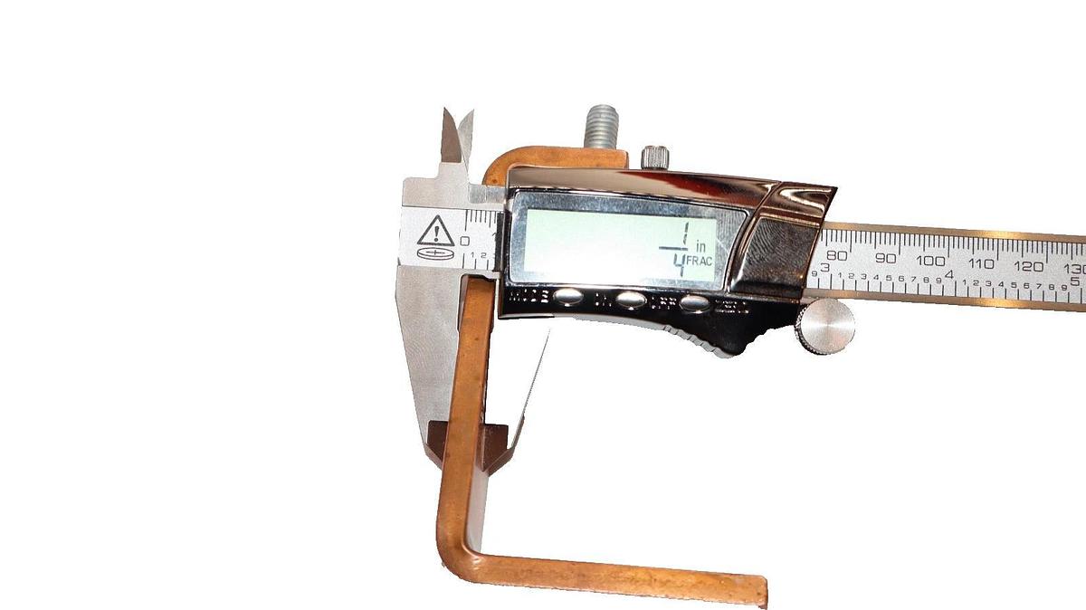 Used 4" x 1" x 1/4" x 2-1/2" x 1" Copper Buss Bar (Lot of 3)