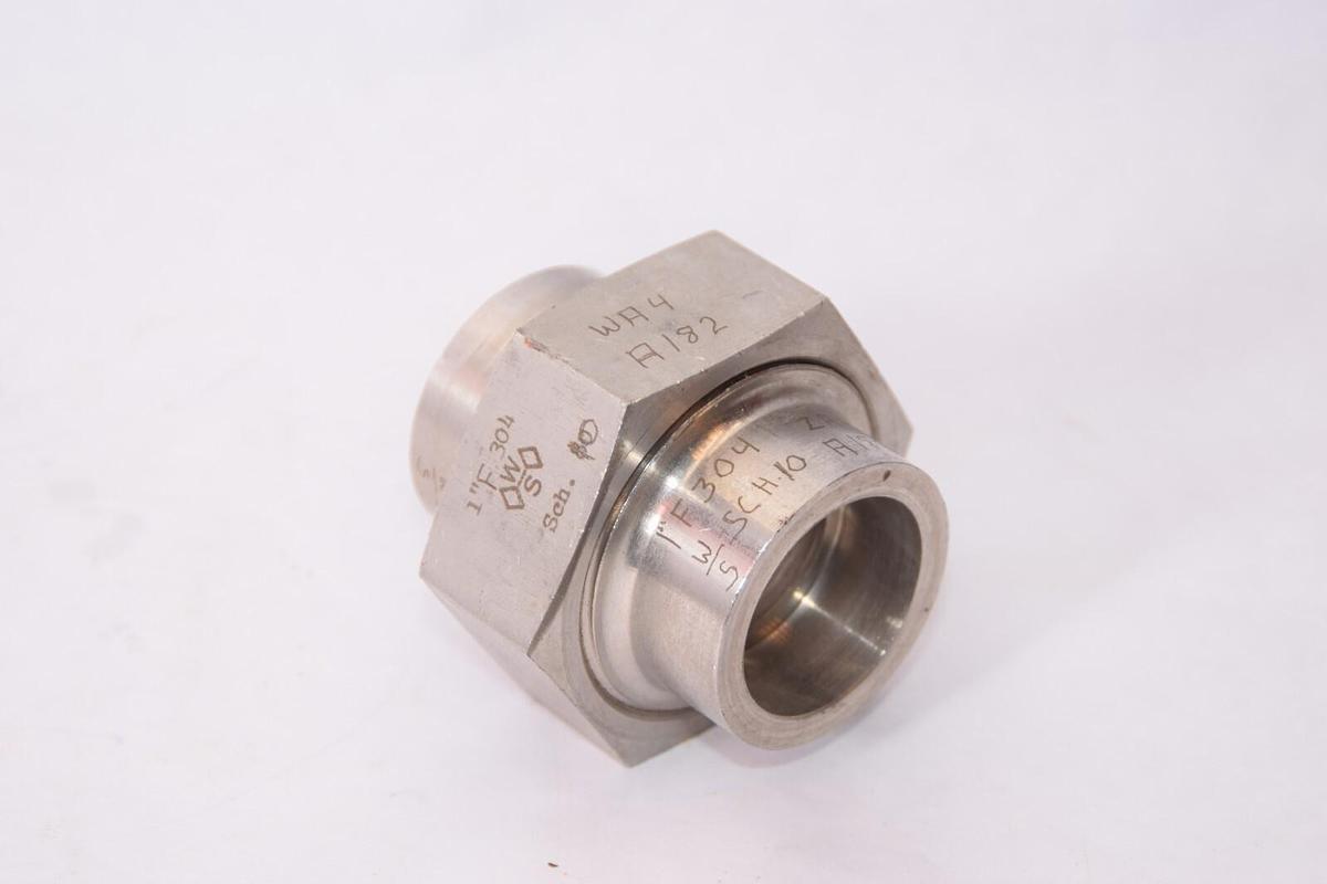 (NEW) W/S 1" Weld Socket Sch10 304 Stainless S/S Wa4 A182 Union