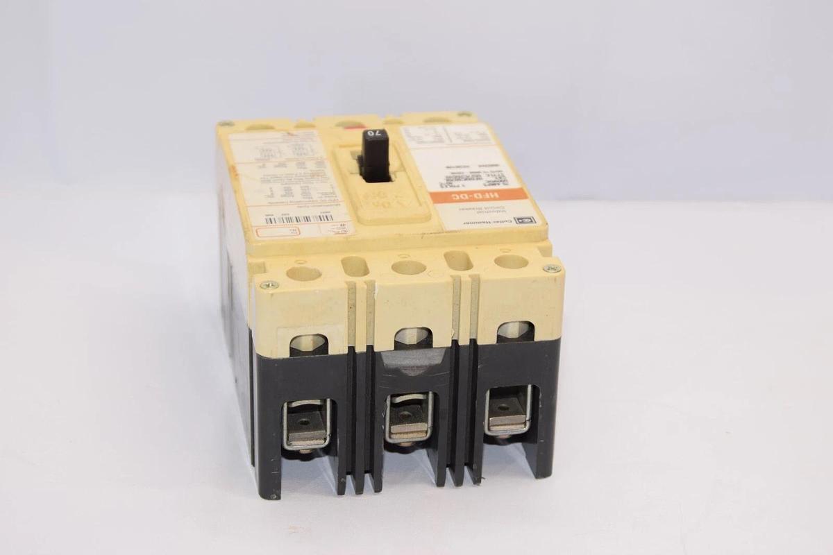 (NEW) CUTLER HAMMER HFDDC3070L 70A 70 Amp 3P 600Vdc Industrial Circuit Breaker