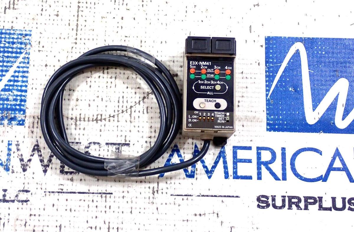 Used OMRON E3X-NM41 Fiber Optic Photoelectric Sensor