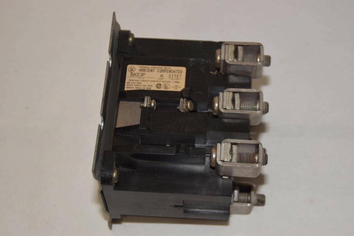 Used WESTINGHOUSE BA33P Model A Ambient Compensated Thermal Overload Relay 600v