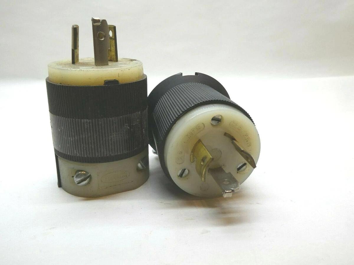(NEW - Lot of 2) HUBBELL 20A 125V 3P Twist Lock Plug
