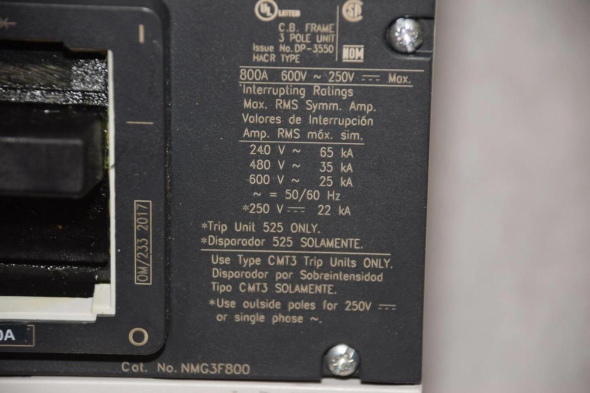 Siemens NMG VL Breaker NMG3B800L 800a 800 amp 3p NEW