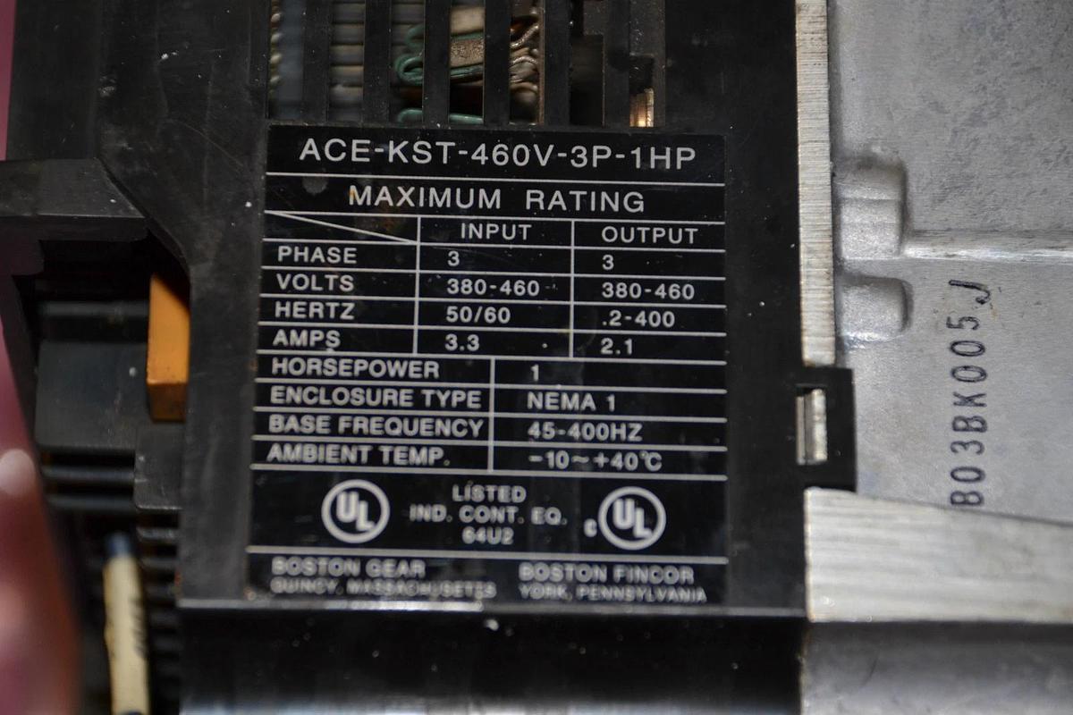Used ACE INVERTER KST SERIES ACE-KST-460V-3P-1HP ACEKST460V3P1HP ACE KST 460V 3P 1HP