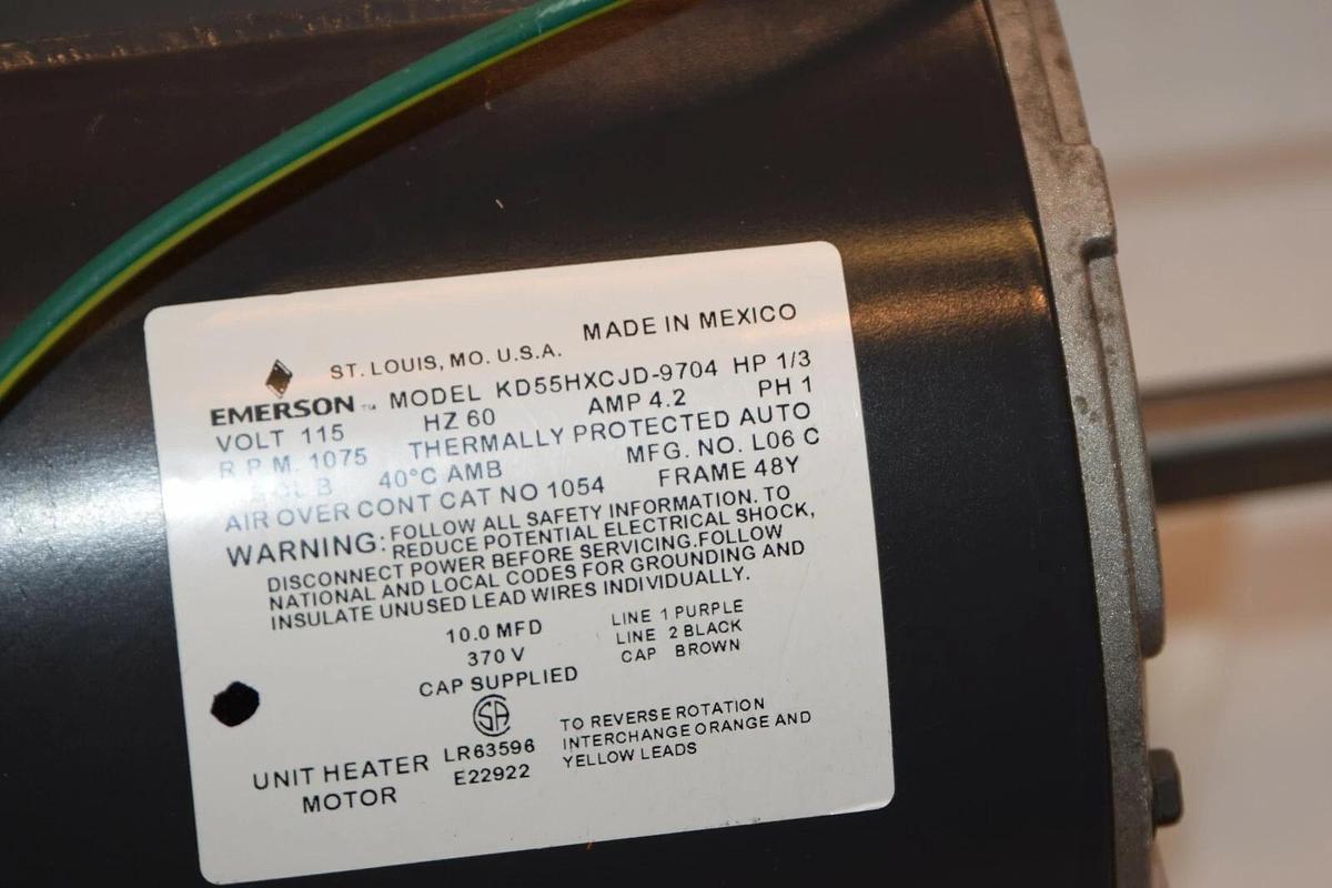 (NEW) EMERSON KD55HXCJD-9704 KD55HXCJD9704 1/3HP 115V 60Hz 4.2A 1PH Motor