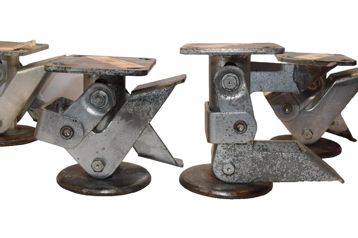 Used 2478T65  SB10988 5-3/8" - 5-5/8"  25/64" Floor Lock caster Kickbar  (Lot of 4)