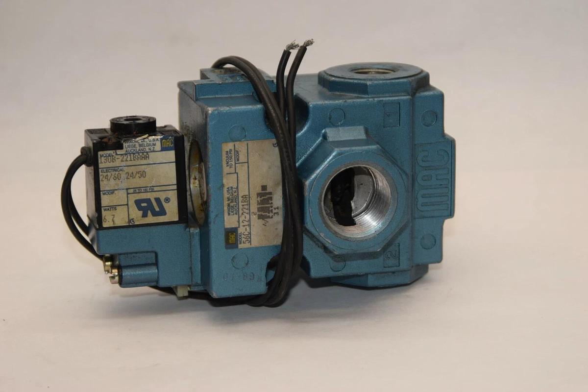 (NEW) MAC VALVES 56C-12-221BA Pneumatic Valve With 130B-221BAAA Solenoid Valve
