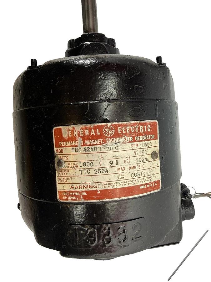 Refurbished GE MOTORS 5BC42AB1729C 5BC42 Dc Tach 50Vdc 5/8" Tachometer Generator
