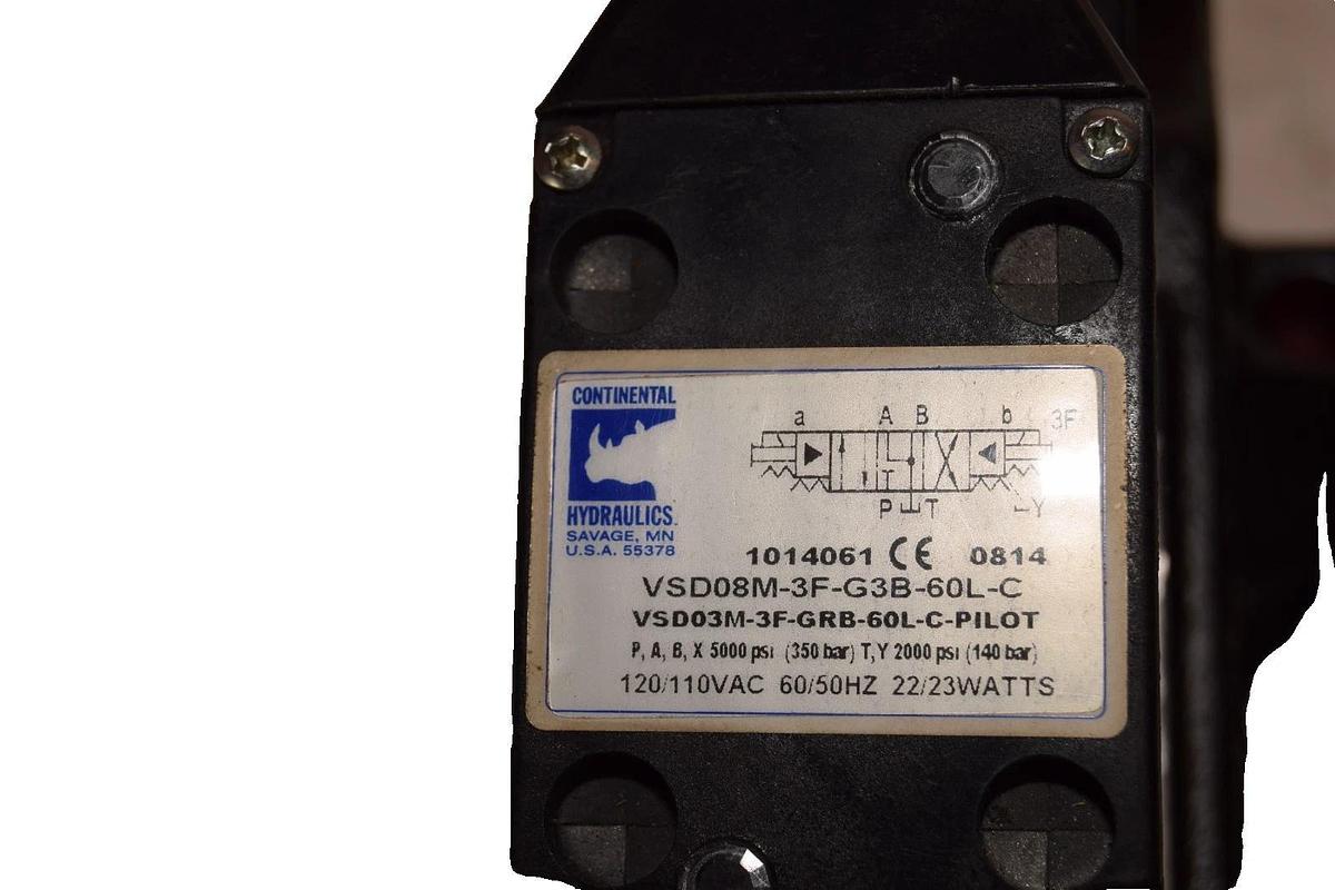 Continental Hydraulics VSD08M-3F-G3B-60L-C 350Bar 2000psi Solenoid Valve (New)