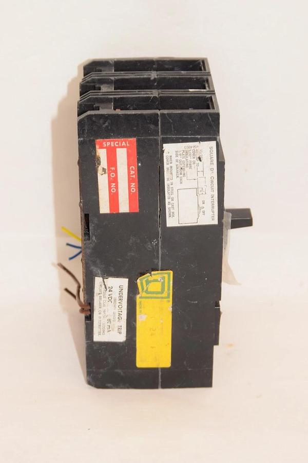 Used SQUARE D KAL36250 600V 250A 250 Amp Under Voltage Trip 24Vdc KAL Series Breaker