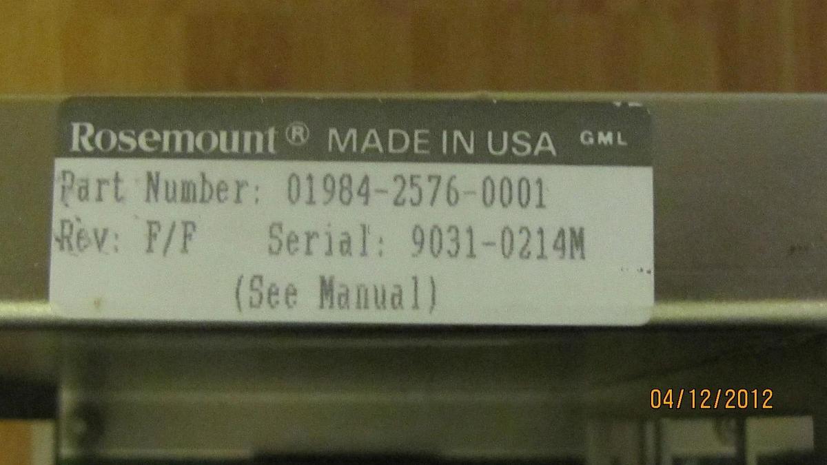 Used ROSEMOUNT RACK DISCRETE FLEXTERM 01984-2576-0001 0198425760001 01984-2575-0001