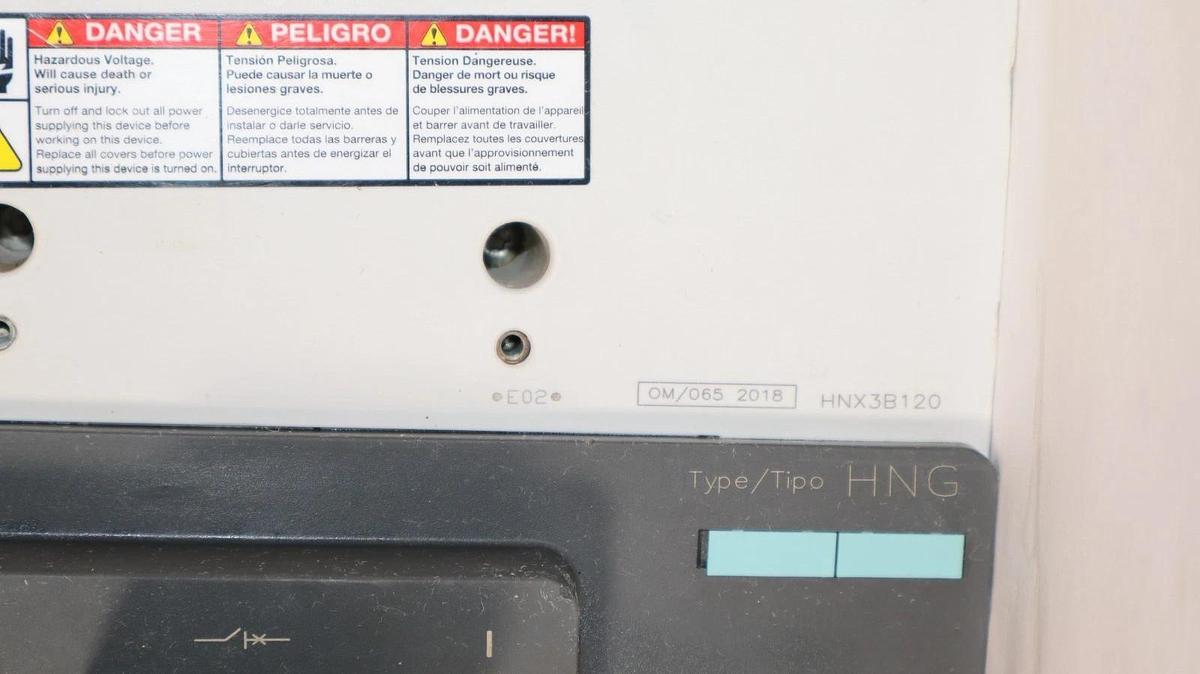 Used Siemens HNG Circuit Breaker HNX3B120 1200A 1200 Amp 600v 3p 3 pole Trip 525