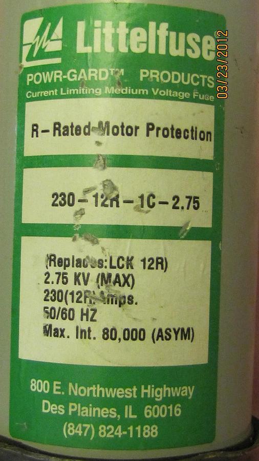 Used LITTELFUSE Ruse 230-12R-1C-2.75 230 12R 1C 2.75 23012R1C2.75 230(12R) AMP