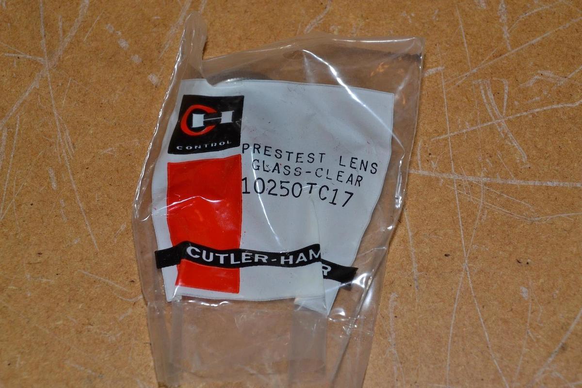 CUTLER HAMMER 10250TC17 GLASS-CLEAR PRESTEST LENS NEW