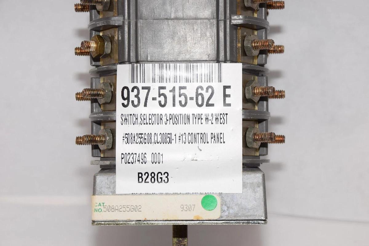 (NEW) ELECTROSWITCH 508A255G02 937-515-62 E 3 Position Rotary Selector Switch