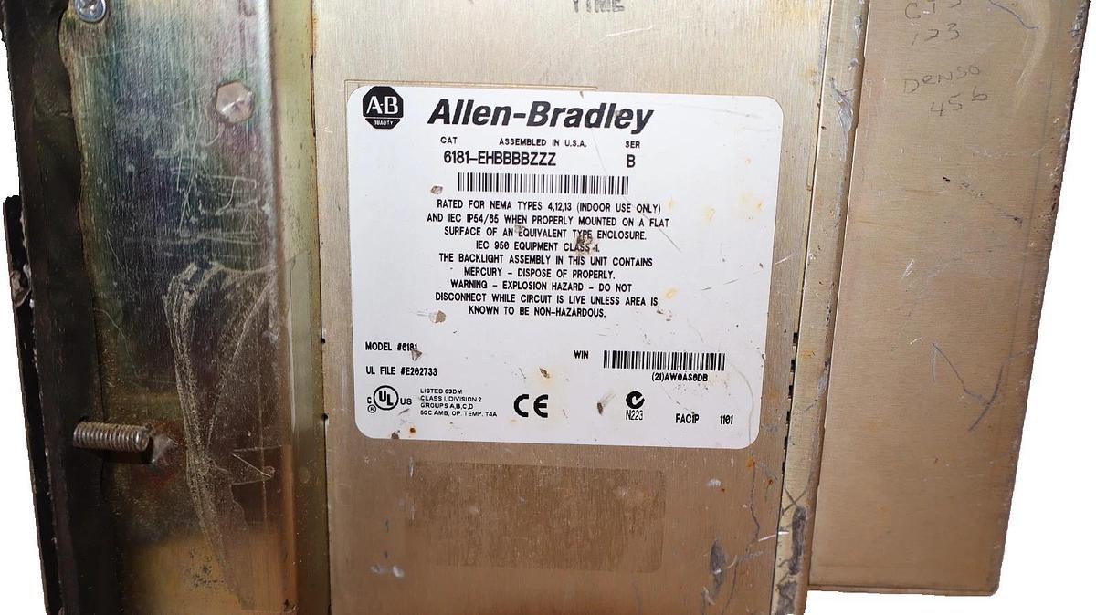 Used Allen Bradley 6181-EHBBBBZZZ Series B Industrial Computer Integrated Display