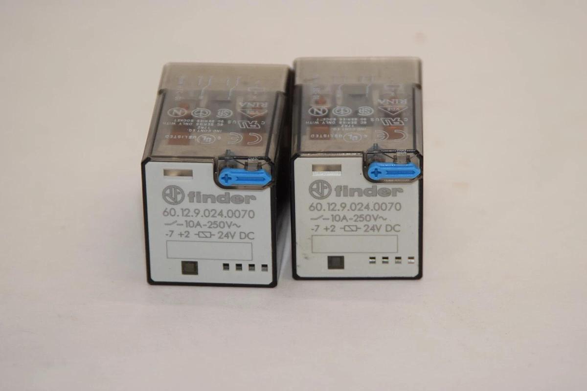 Used (Lot of 2) FINDER 60.12.9.024.0070 10A 250V Relay Socket