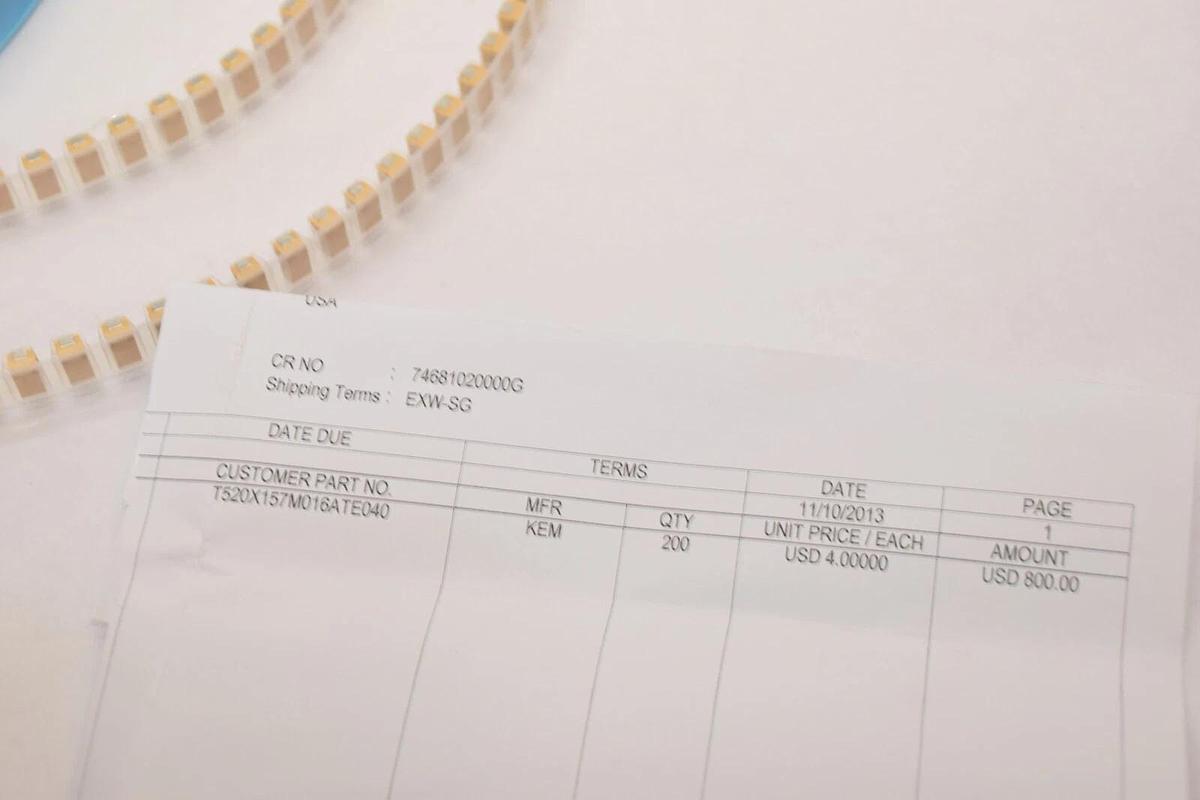 (Lot of 190) KEMET T520X157M016ATE040 150uF 16VDC Tantalum Capacitor