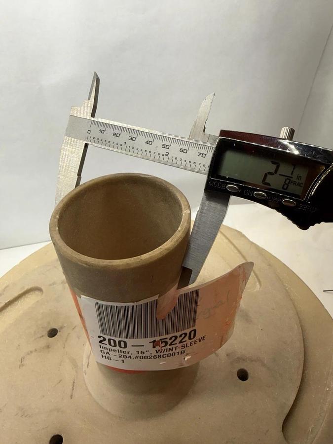 Goulds 200-15220 6 vane 15" Pump Impeller W/INT Sleeve GA-204 00268C001D 13.75"