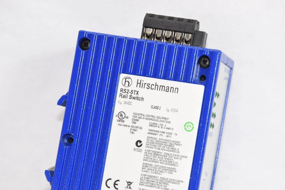 Used HIRSCHMANN RS2-5TX 24Vdc 0,13A Rail Switch