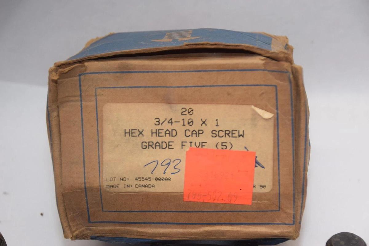 (NEW - Box 20) THE HOUSE OF A MILLION SCREWS 3/4-10 x 1 Grade 5 Hex Head Screw