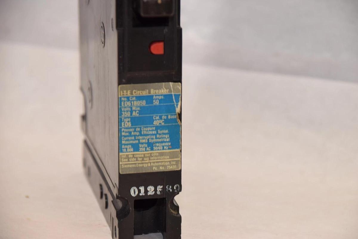 Used I-T-E  ITE ED61B050 50A 50 Amp Single Pole Circuit Breaker