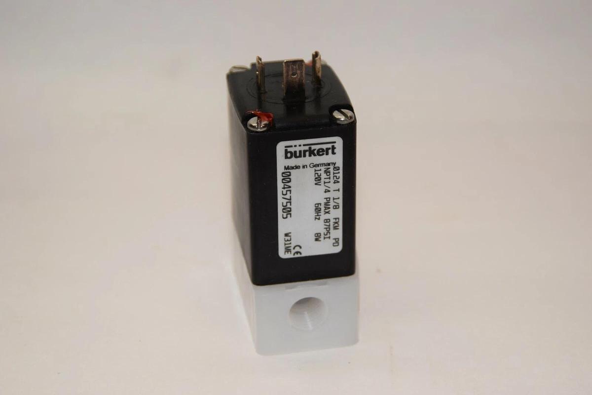(NEW) BURKERT 0124 T 0124T 00457505 120V Pivoted Armature Valve
