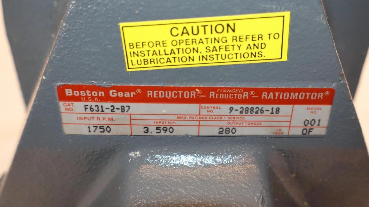 Boston Gear Speed Reducer F631-2-B7 001 OF R.P.M:1750 (New)