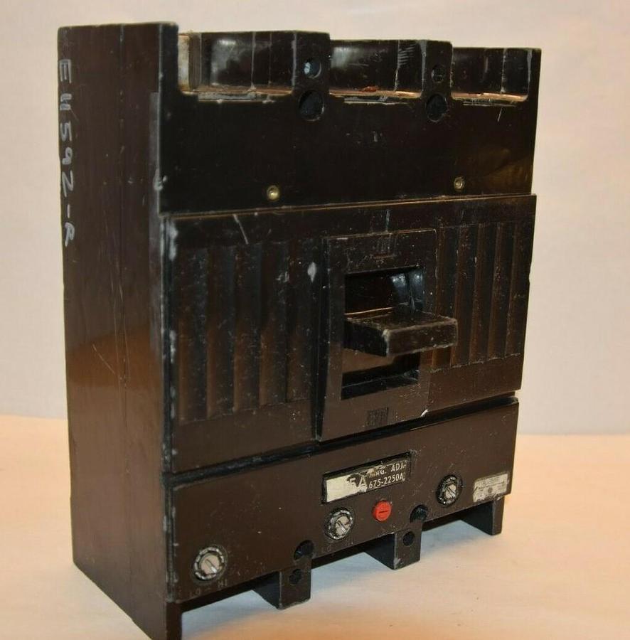Used GE E11592-R E11592R 225A 600Vac Adj. 675-2250A Circuit Breaker