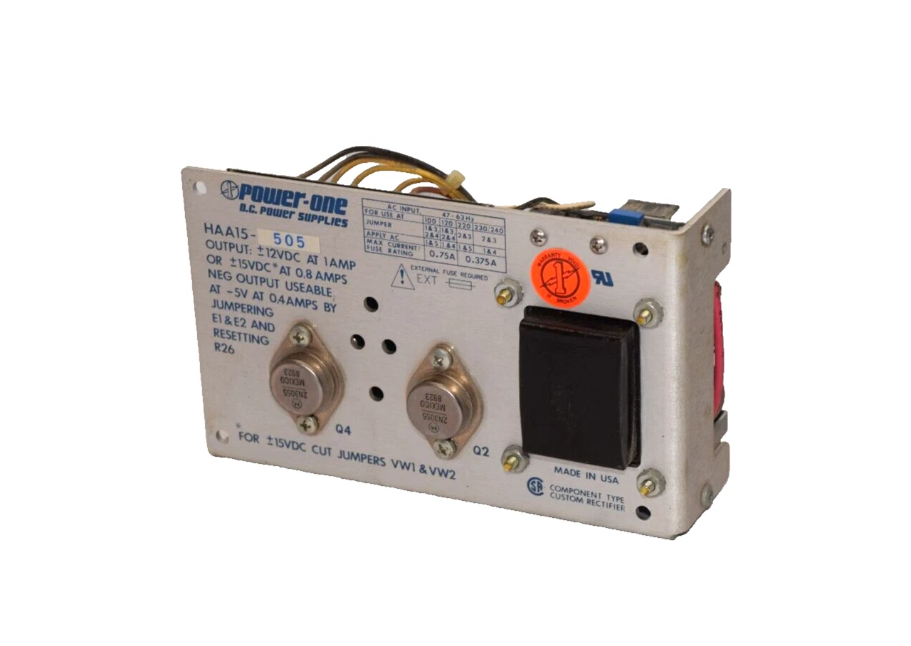 Used POWER-ONE HAA15-505 +/-12Vdc 1 Amp Power Supply